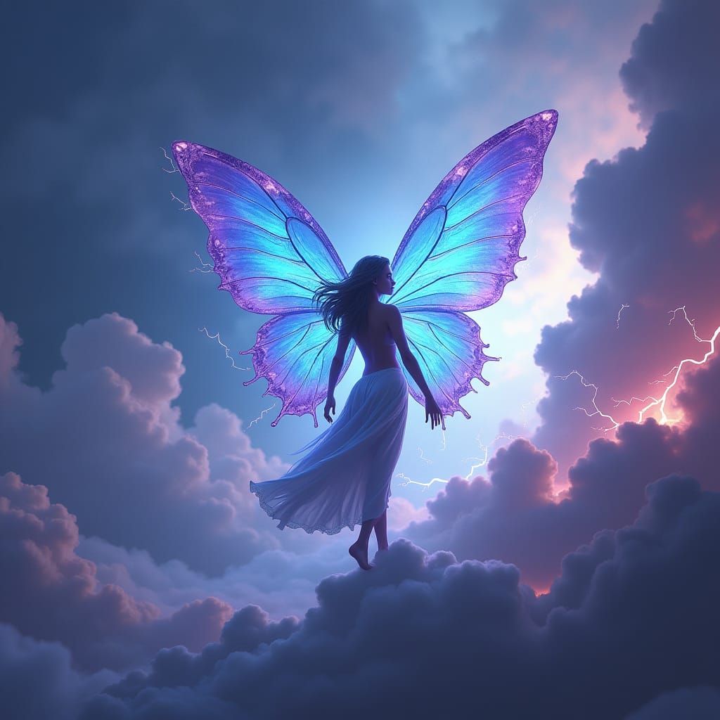 Storm from X-Men mixed with a butterfly
