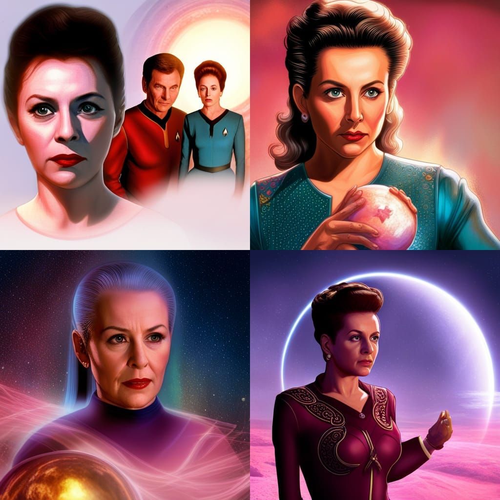 Major Kira Nerys looking into the Bajoran Orb of Time, Star Trek Deep ...