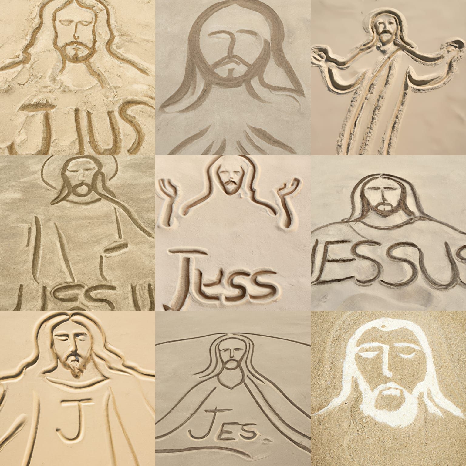 Jesus drawing in sand AI Generated Artwork NightCafe Creator
