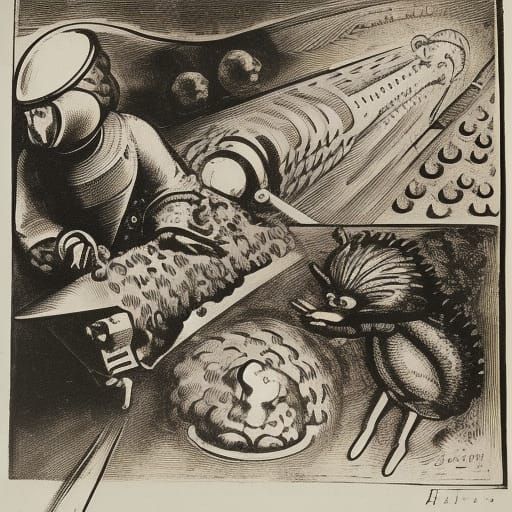 Brave firebreathing hedgehog with friends Dar Veter and Alee...