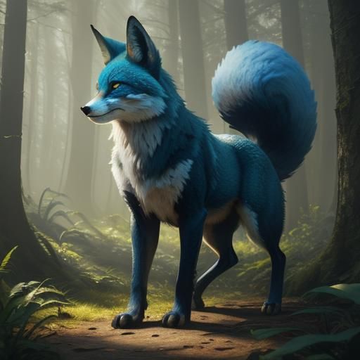 Regal Fox in Sunlit Forest: Oil Painting
