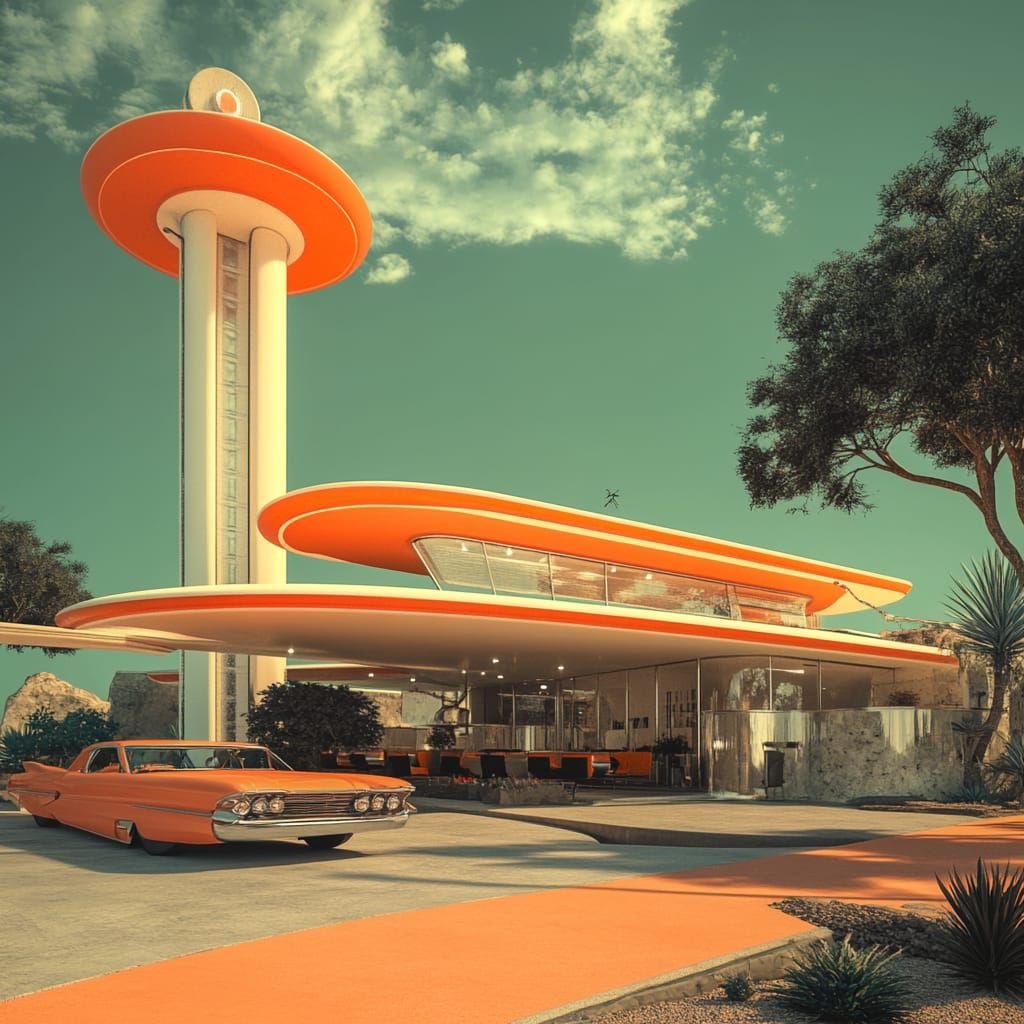 Liminal Googie style exteriors