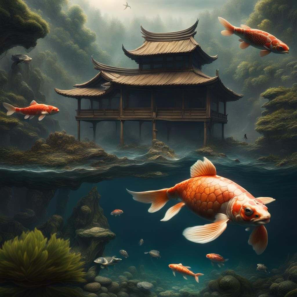 Carp Koi and Turtles