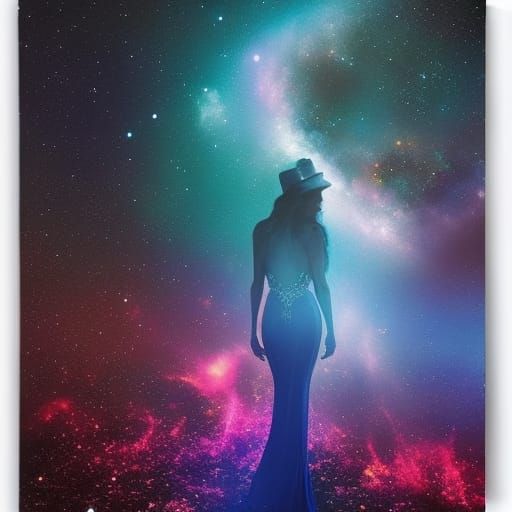 Cosmic Beauty: A Hyperdetailed Dual Exposure Portrait