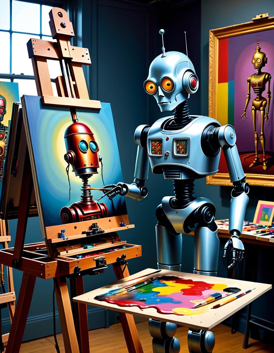 Robot Artist  by @Ira Bottletoke
