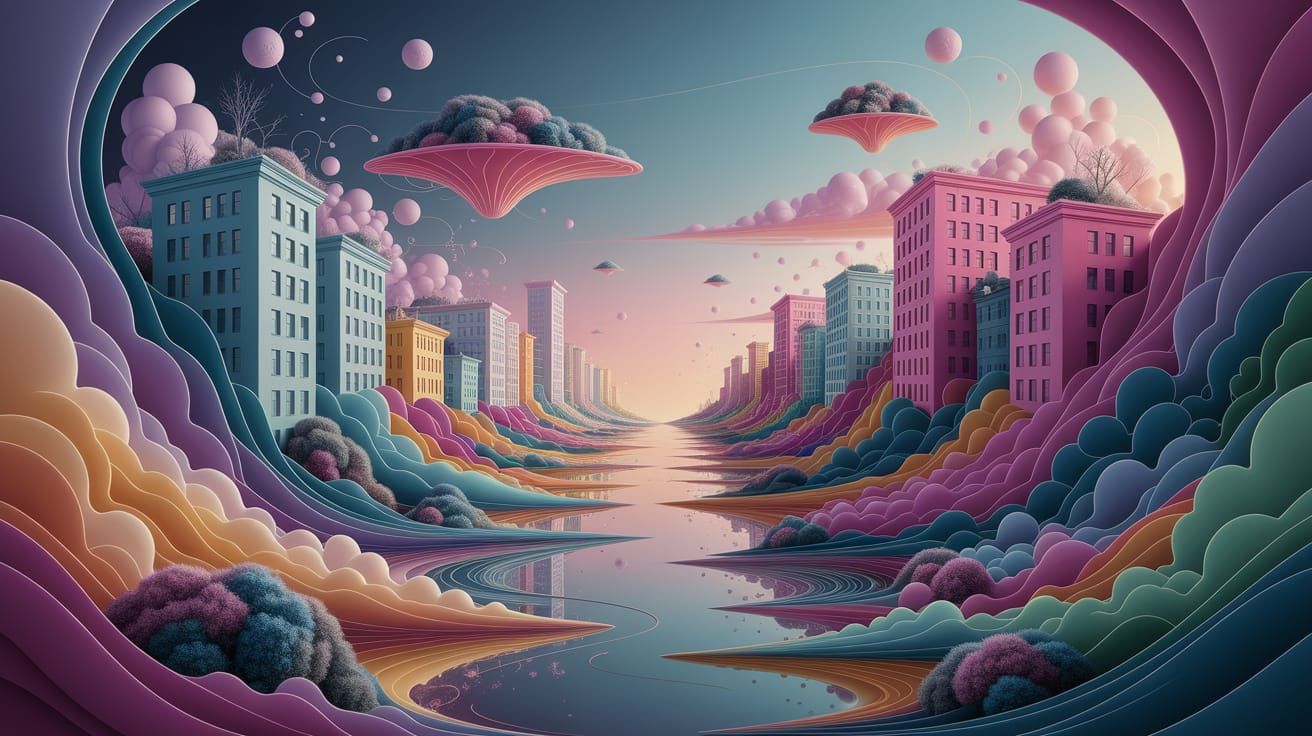 Dreamlike Cityscape: Abstract Expressionism and Surrealism