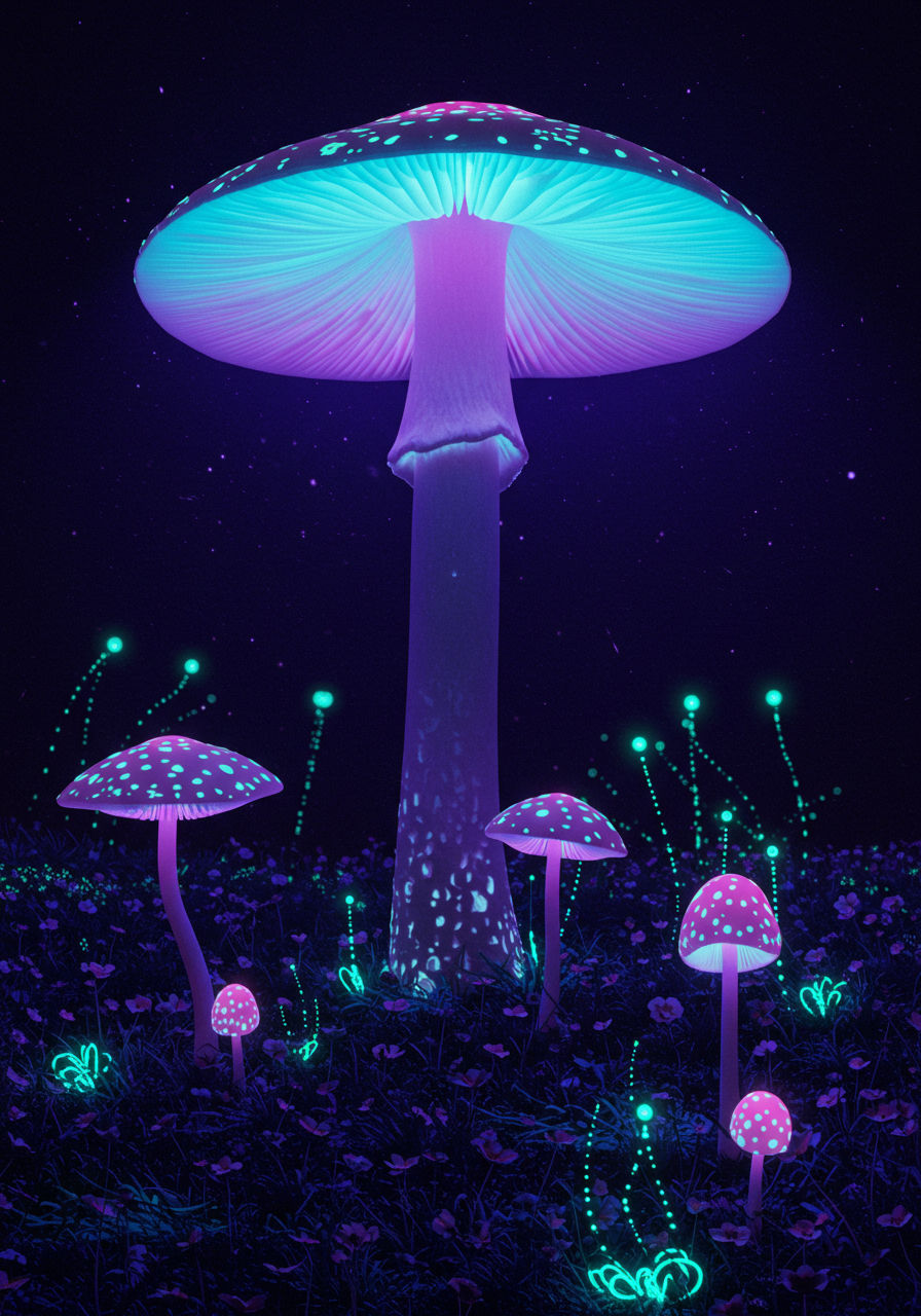 Bioluminescent Ultraviolet Fungi