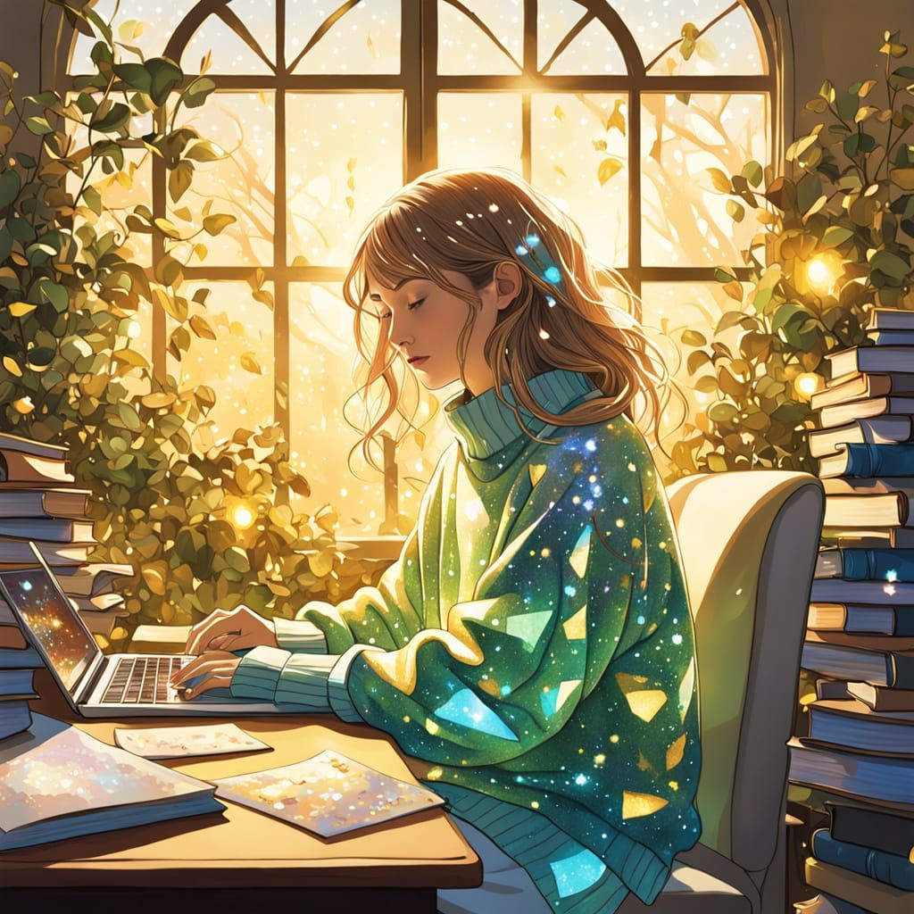 Golden Hour Study in Impressionist Digital Art