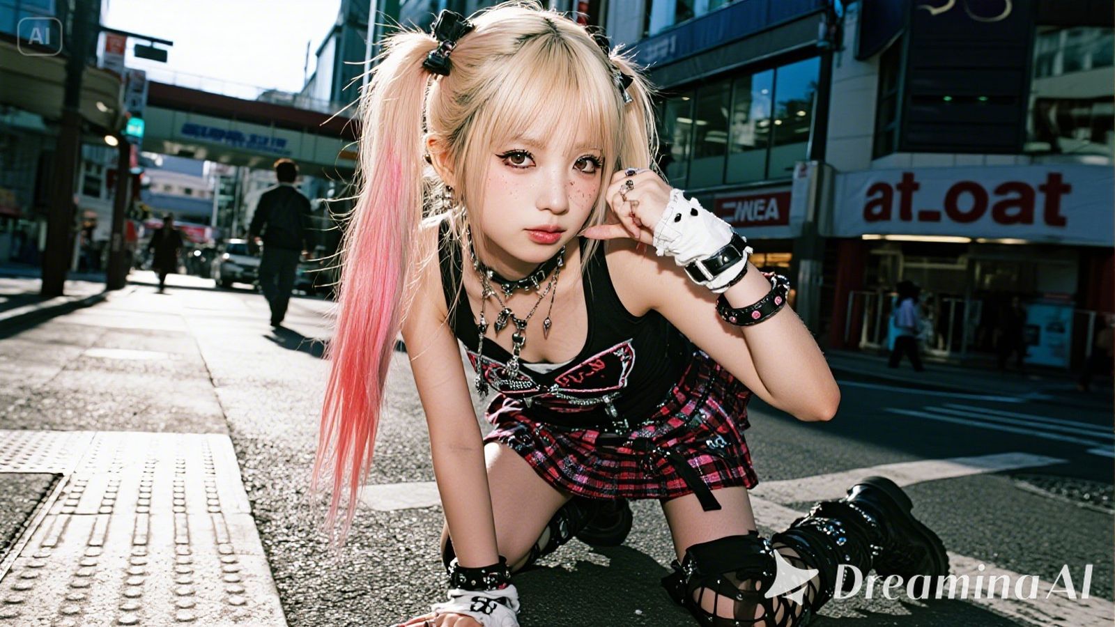 punk gyaru girl in Okinawa, Shibuya and Harajuku style