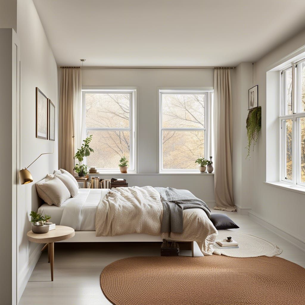 Imagine a cozy bedroom with light streaming in from windows on two adjacent walls