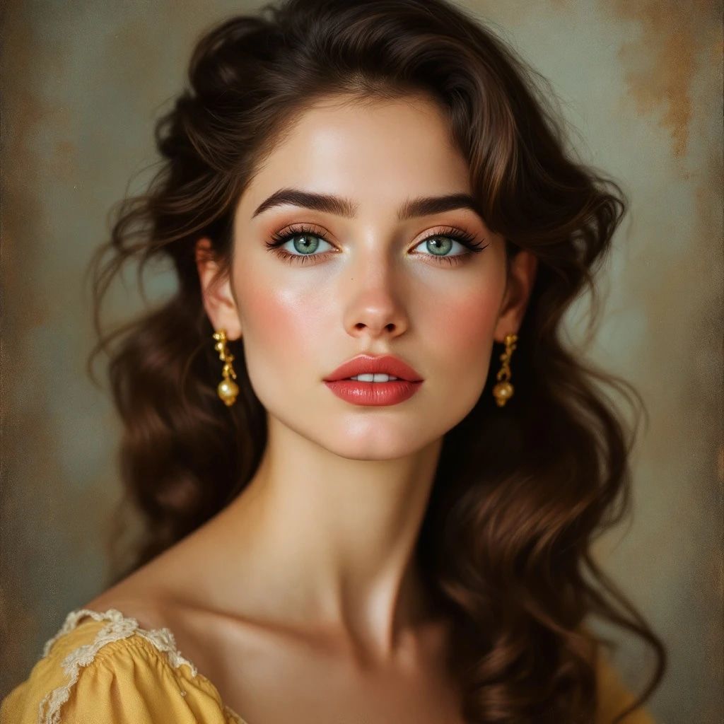 Portrait of a beautiful woman by Norman Rockwell