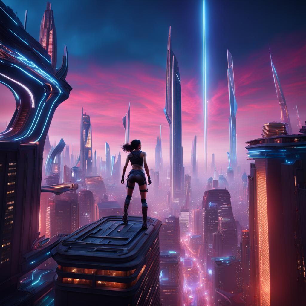 Futuristic city   by @Minnowthor