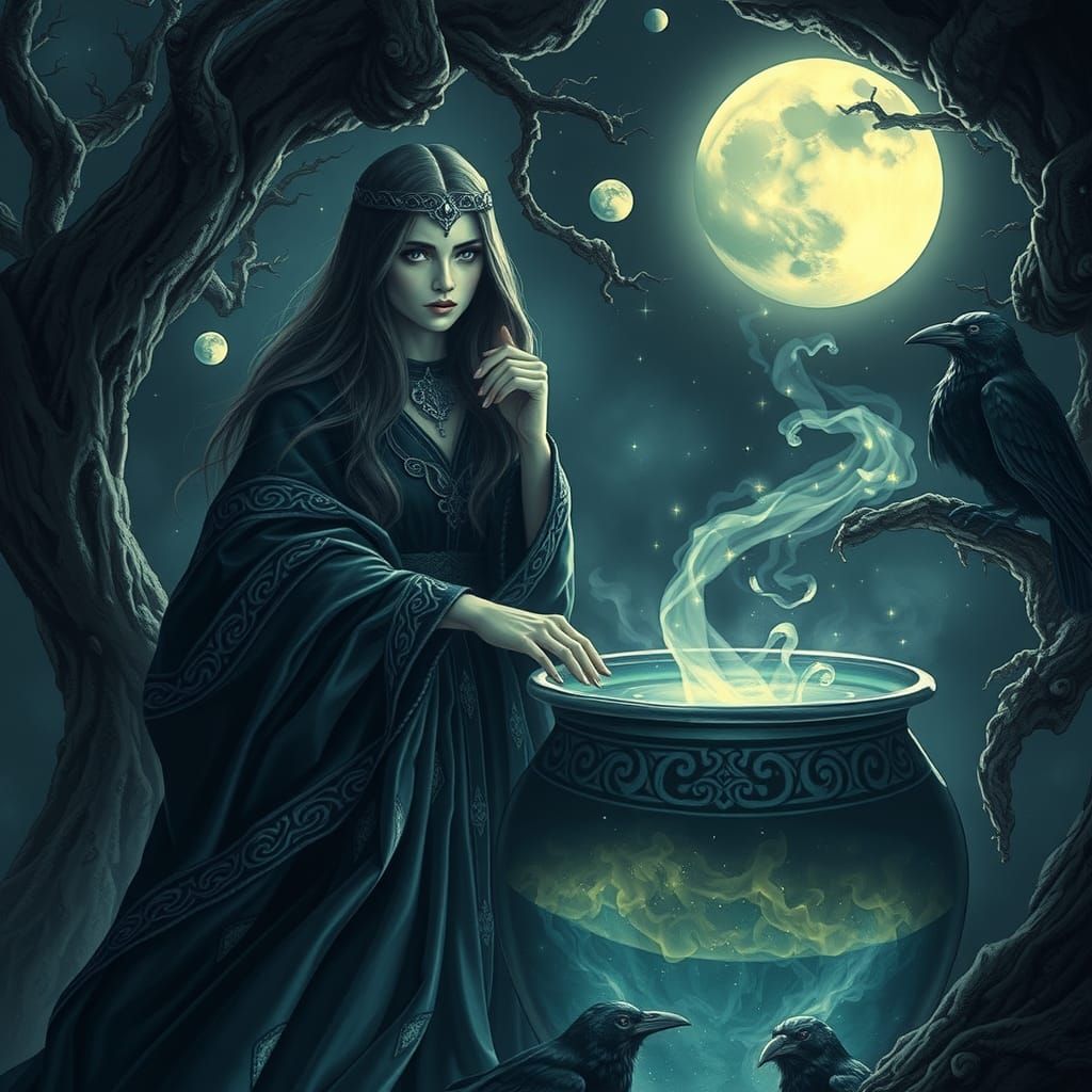 Cerridwen, the Welsh goddess of magic, inspiration and transformation.  by @Helena