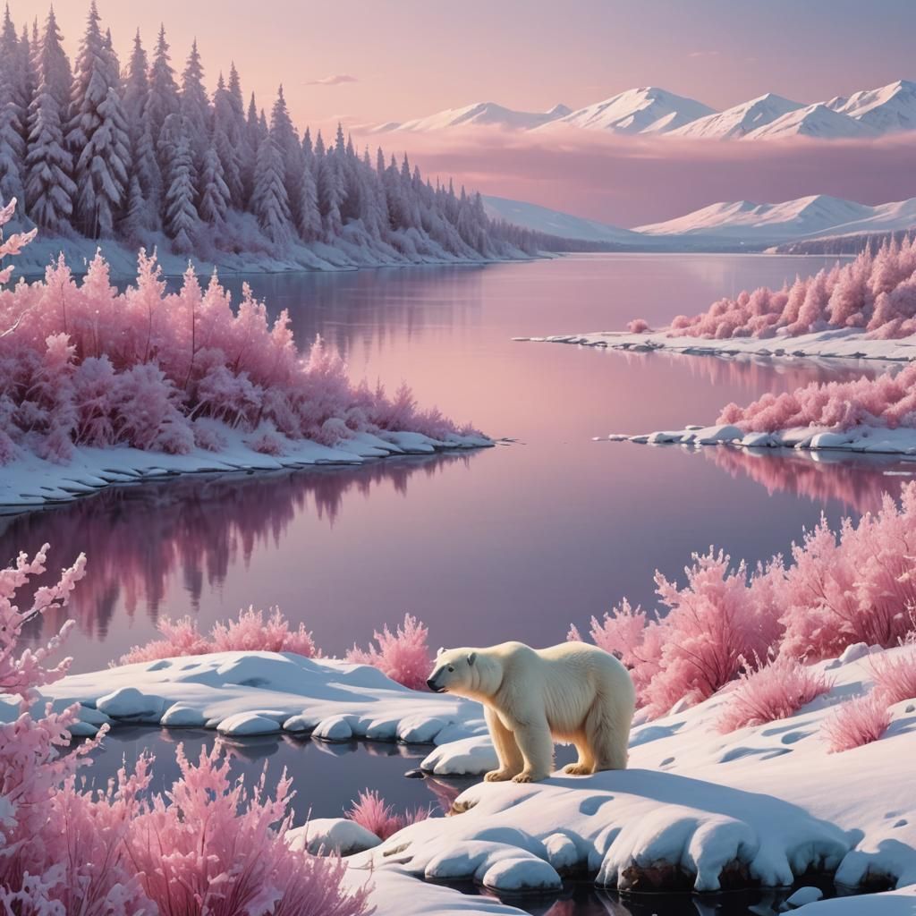 pink polar landscape                                        ...