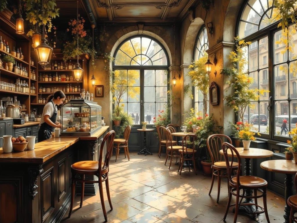 Early Morning Parisian Café  by @sunshine33