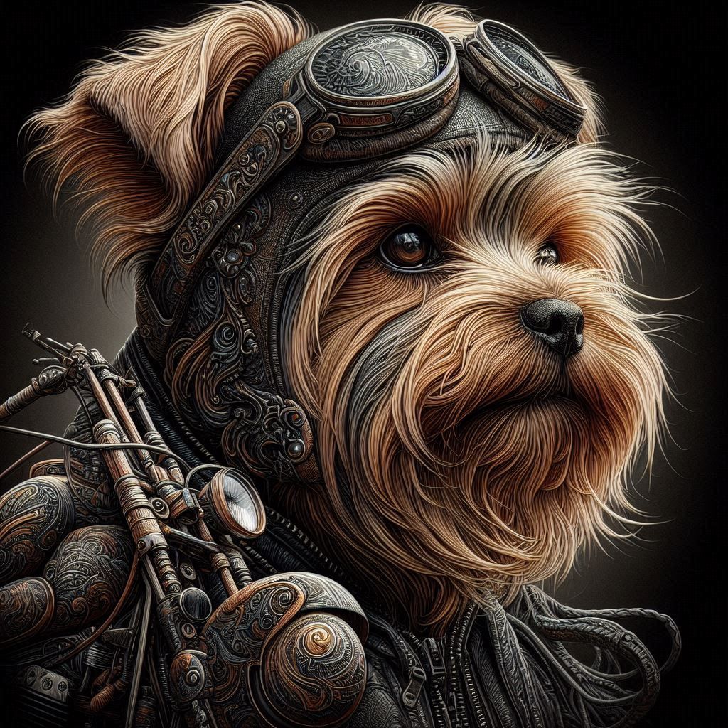 Yorkie Biker