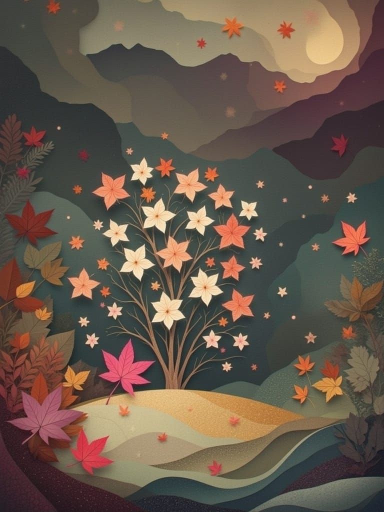 Enchanted Flowers <lora:PaperArt Seasons:1.0> 