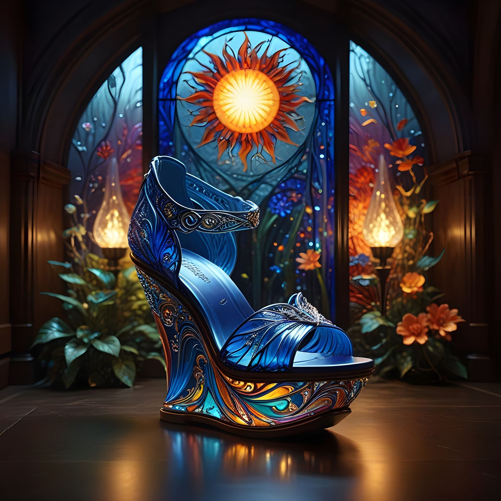 Gothic Glass Masterpiece: Cinderella's Stained Glass Sandal ...