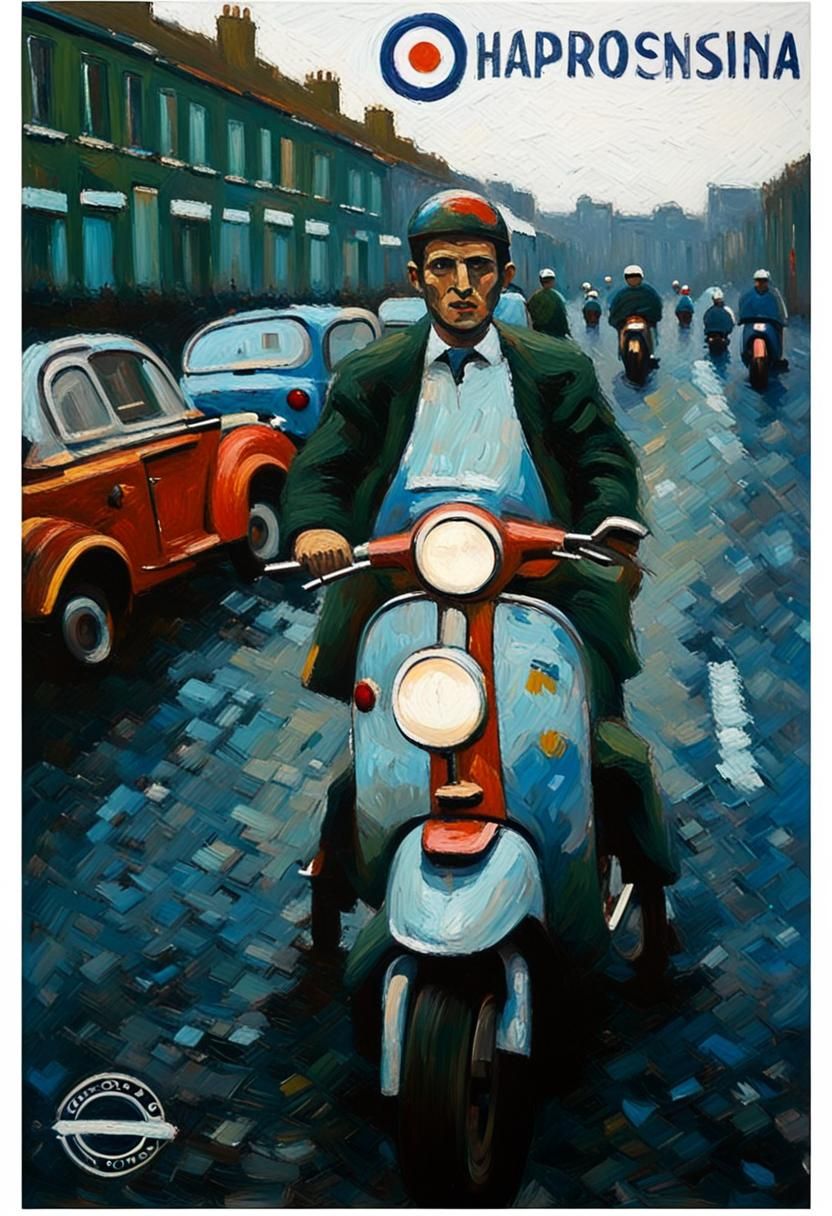 Mods on 1960s scooters