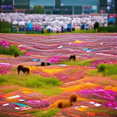 Field of beautiful flowers