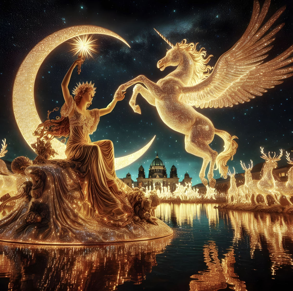 Golden Splendor: The Enchanted Night