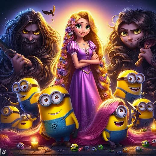 Rapunzel & Her Minions Plus Trolls Dark Disney