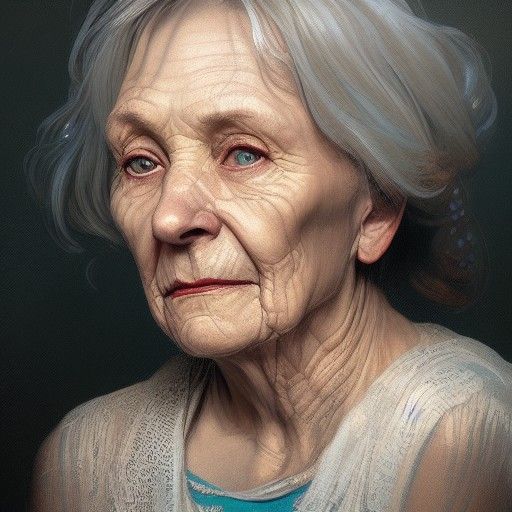 Beautiful Old Lady head and shoulders portrait, 8k resolution concept