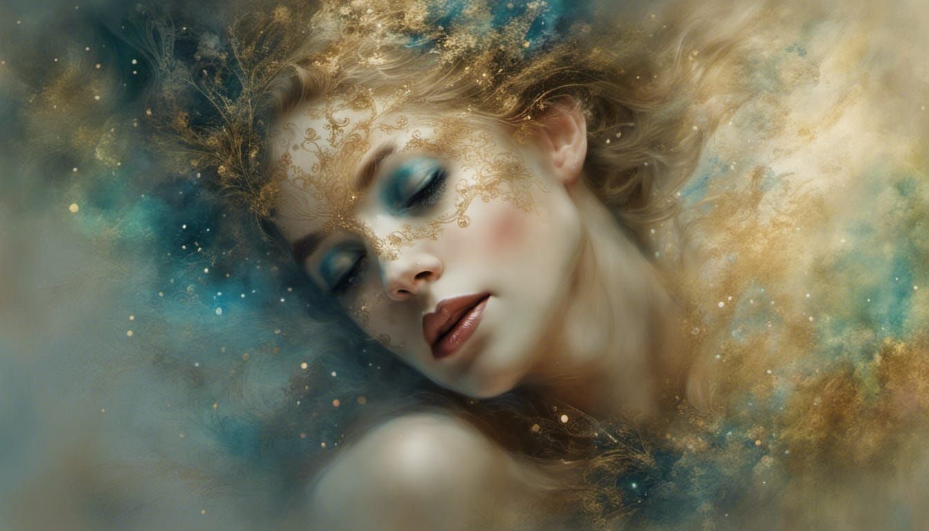 Glitter everywhere, glitter, sparkle, Woman covered in Glitt...