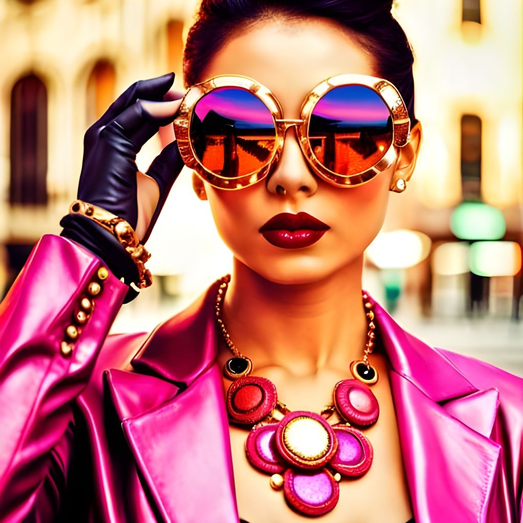 24K Gold Sunglasses - Reflections Of Wealth - AI Generated Artwork ...