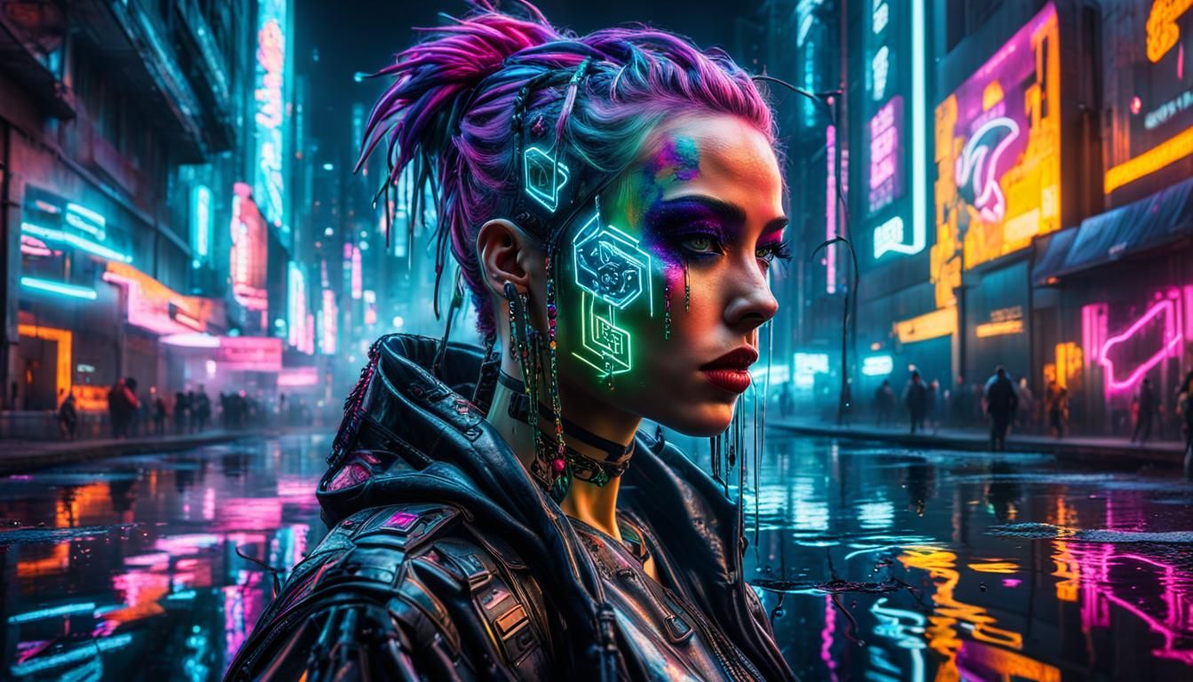 cyber punk girl - AI Generated Artwork - NightCafe Creator