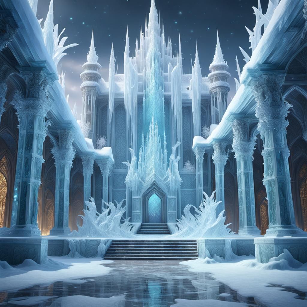 Halls of ice - AI Generated Artwork - NightCafe Creator