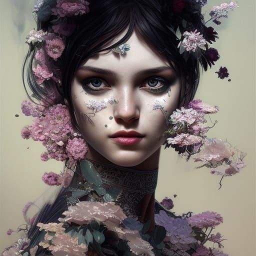 dark flower girl   by @violet