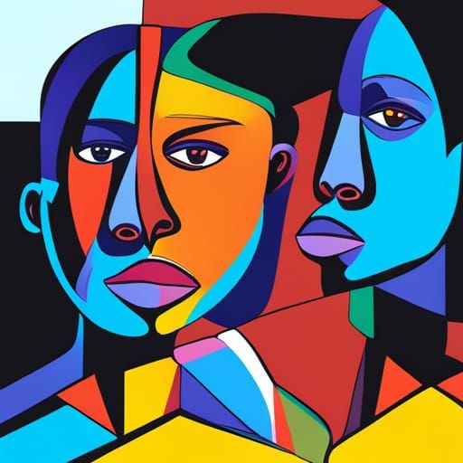 Picasso style African people art