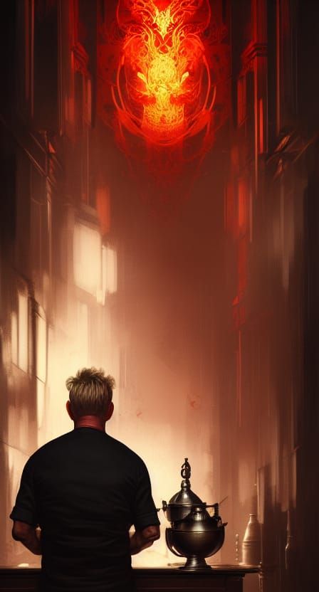 Gordon ramsay a masterpiece, 8k resolution, dark fantasy con...