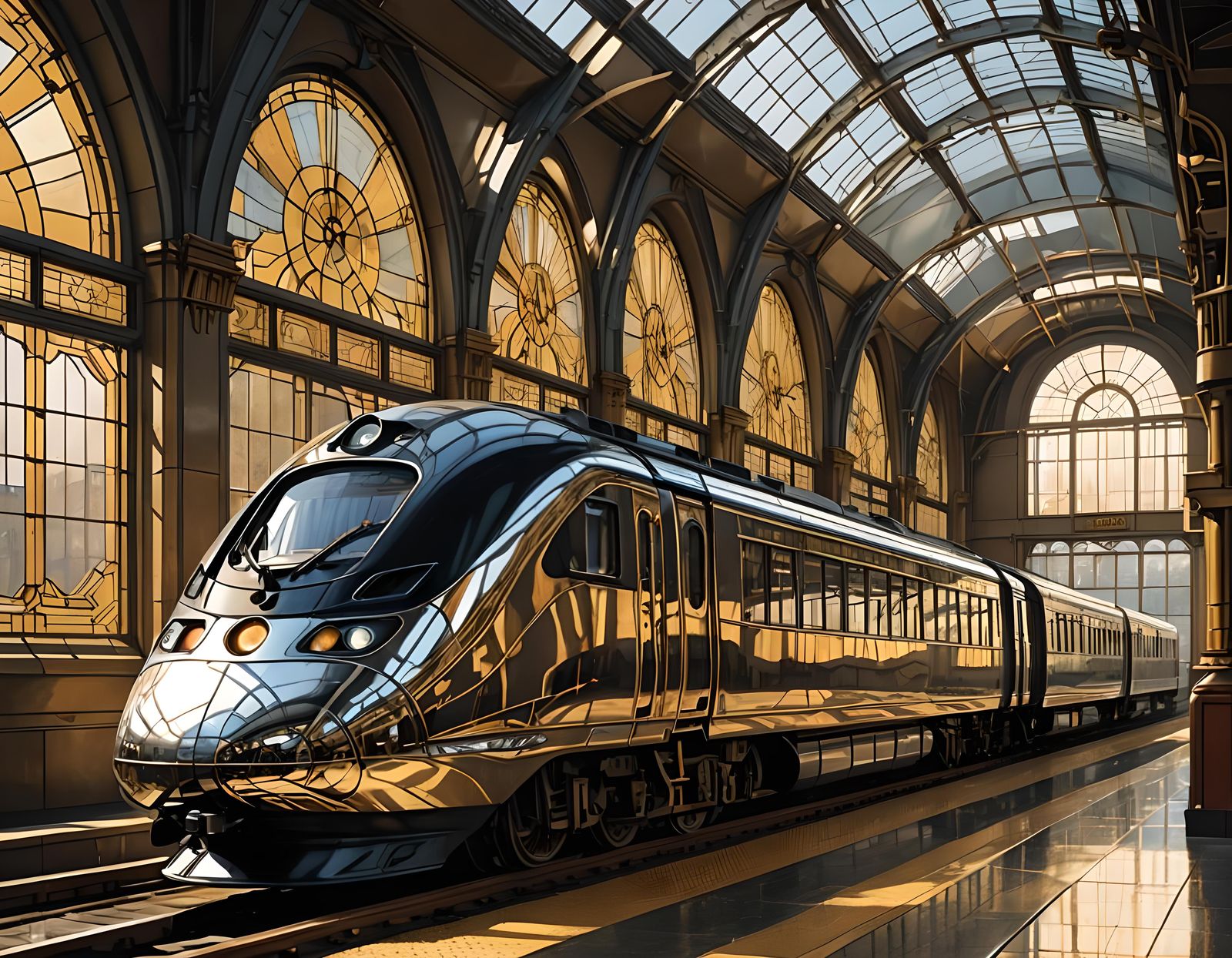 Art Deco Locomotive  by @Dooboofay