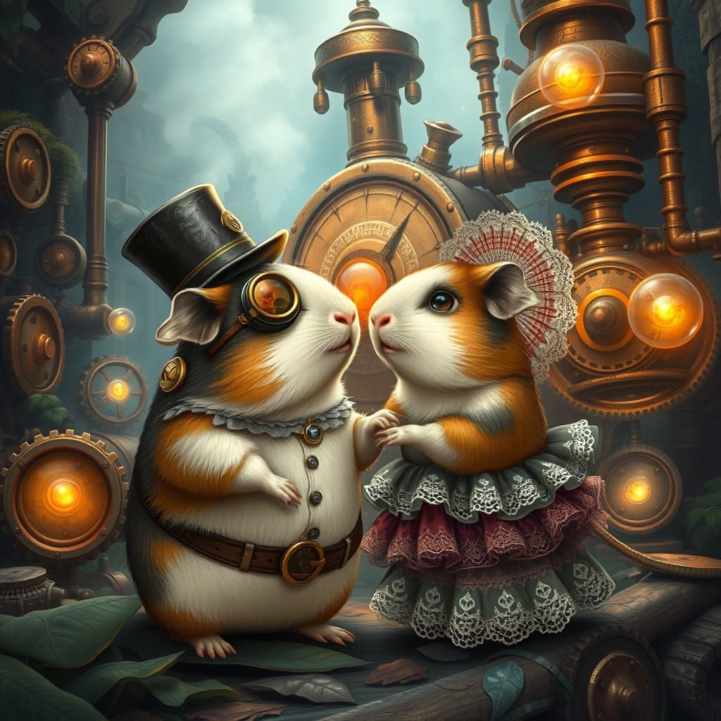 Guinea pig steampunk couple  by @Antonius Eisenklang