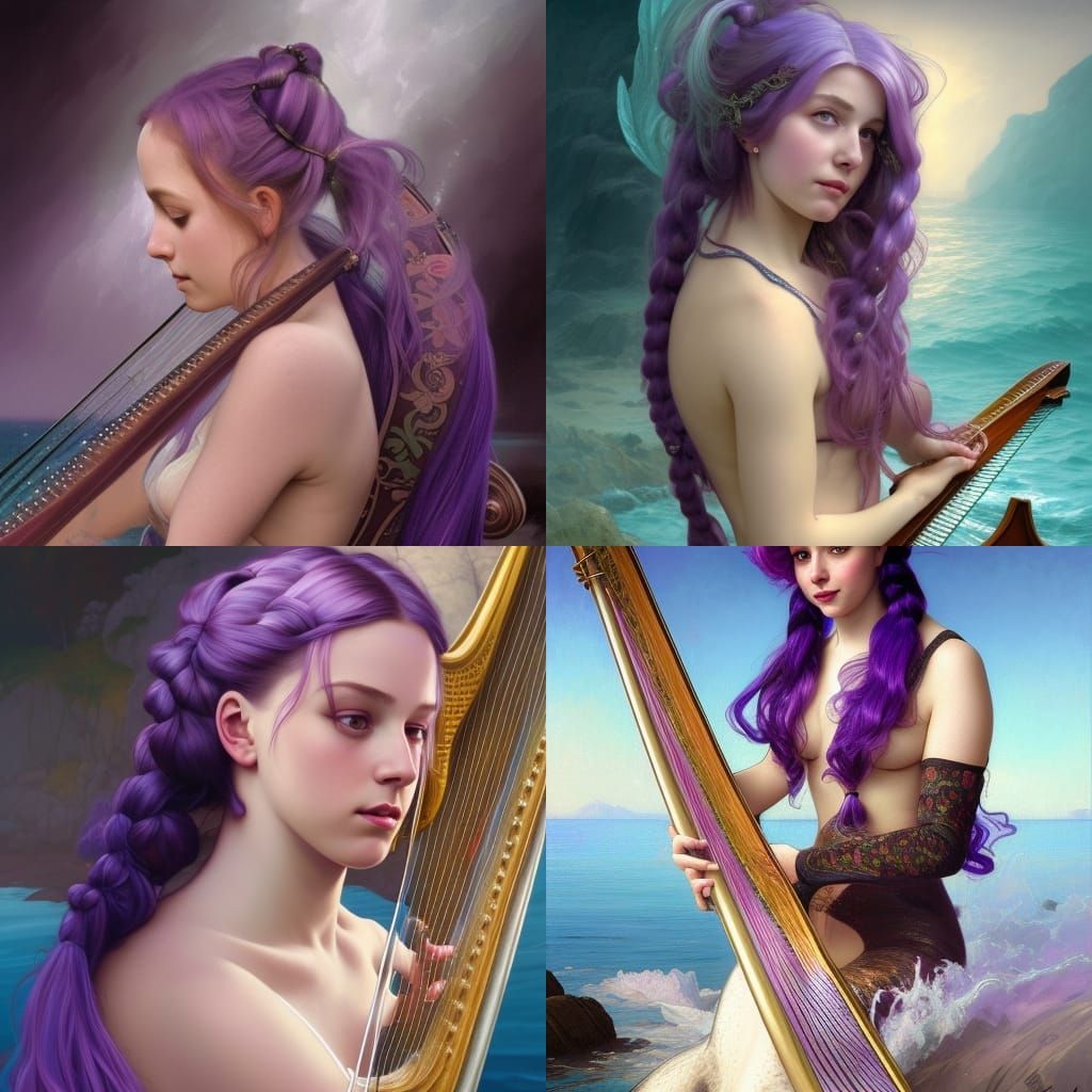 Mermaid with harp