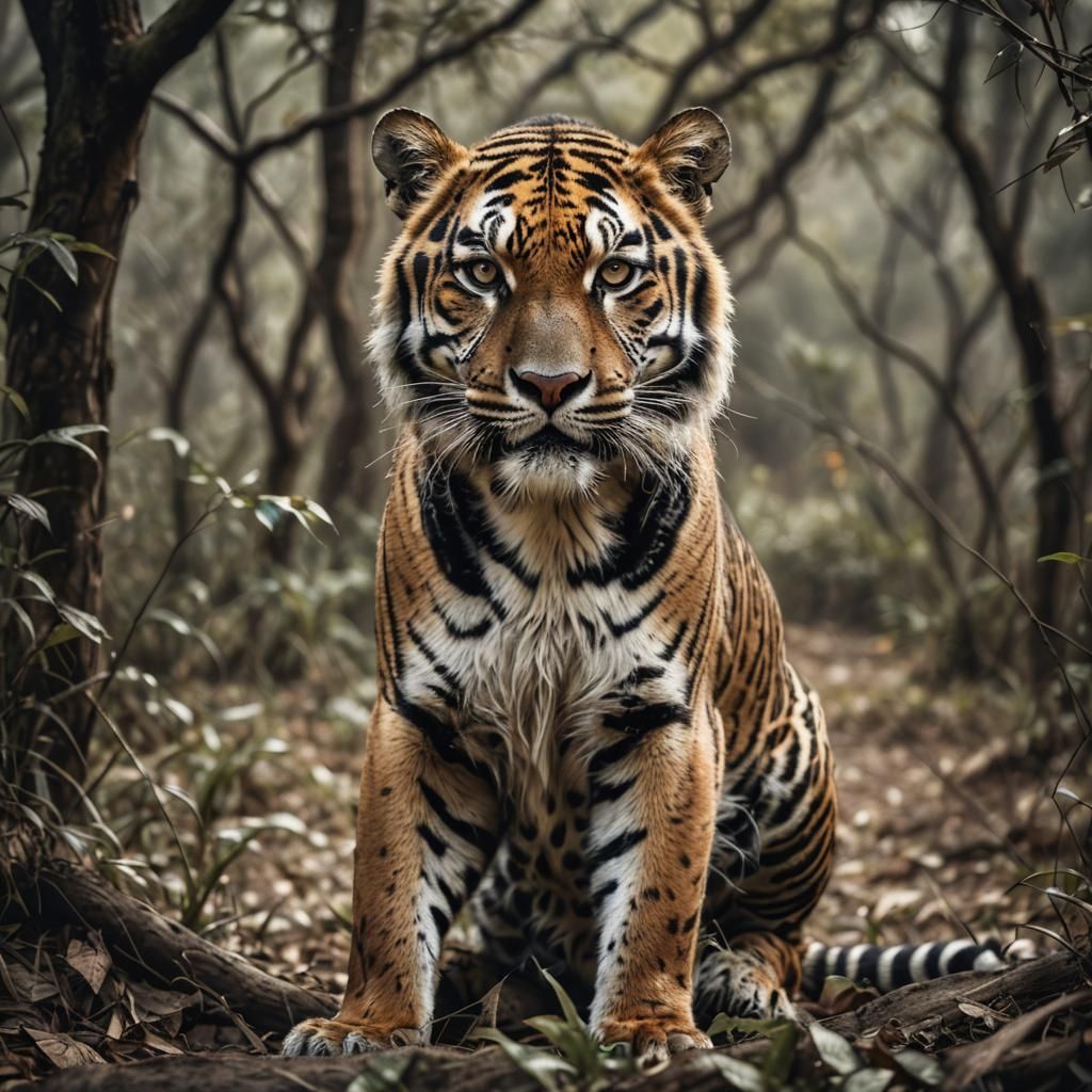 A Very Stunning Portrait Of A Tiger/Leopard Hybrid
