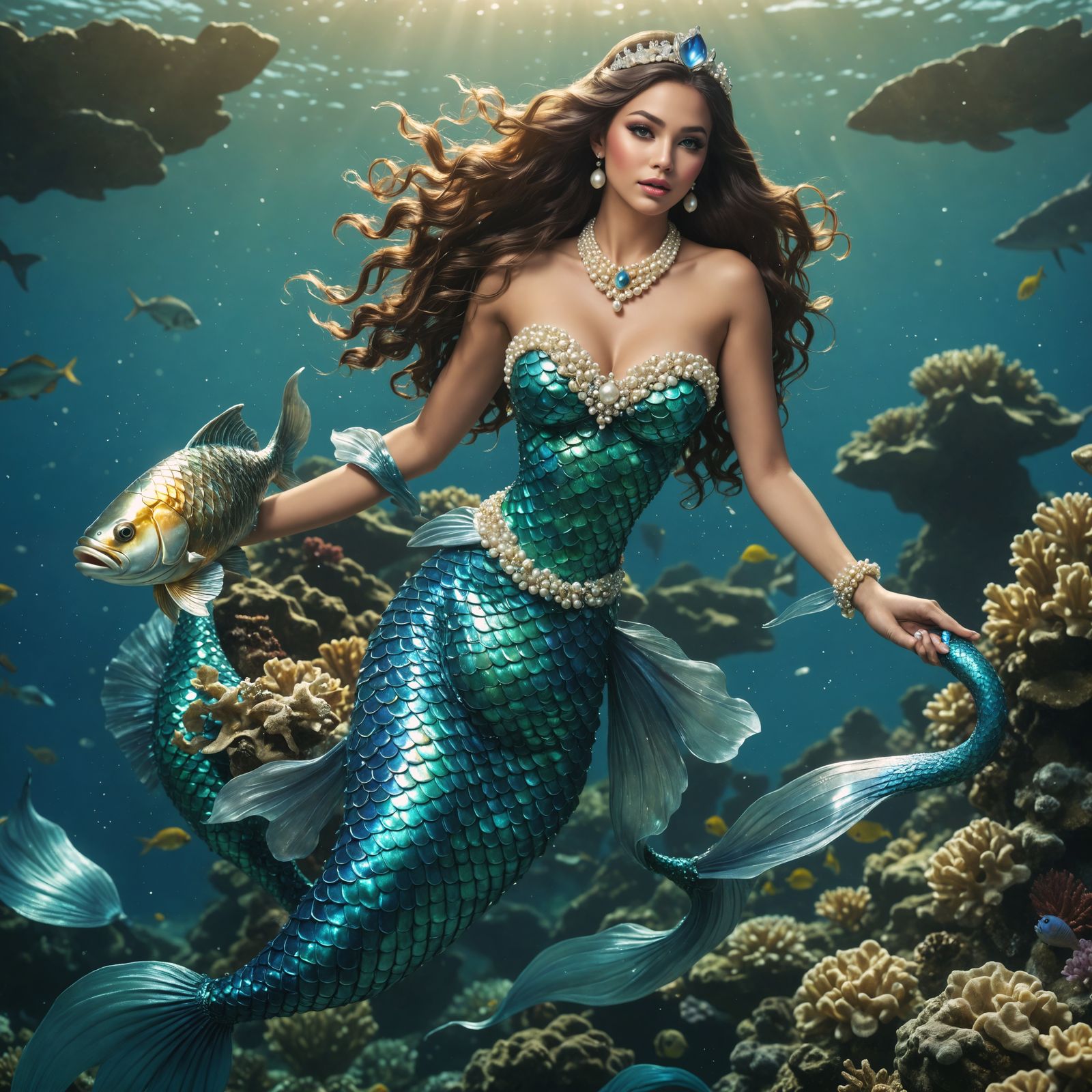 Beautiful Mermaid <lora:Sherrie Lynn:1.0> She has the head a...