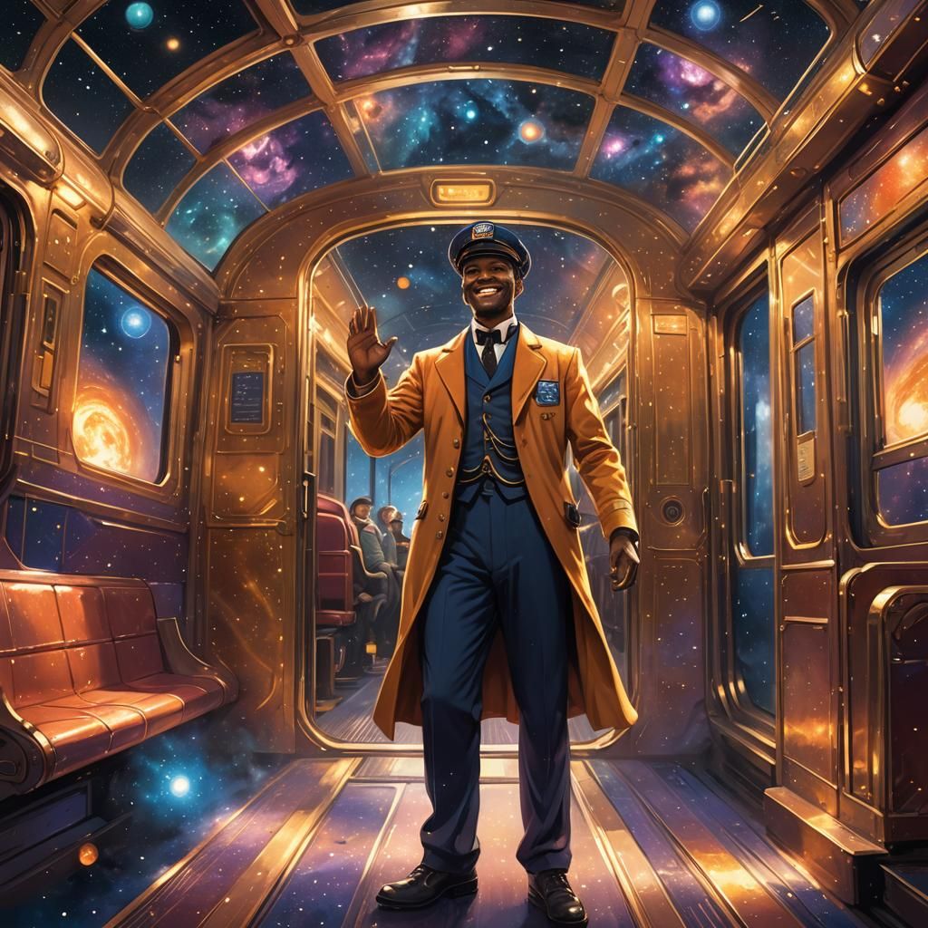 a train conductor who takes his passangers to heaven through the galaxy after death  by @Alexandra
