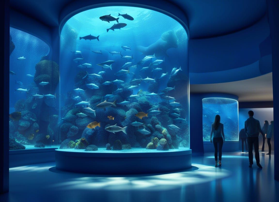 Big Blue Fish Aquarium AI Generated Artwork NightCafe Creator