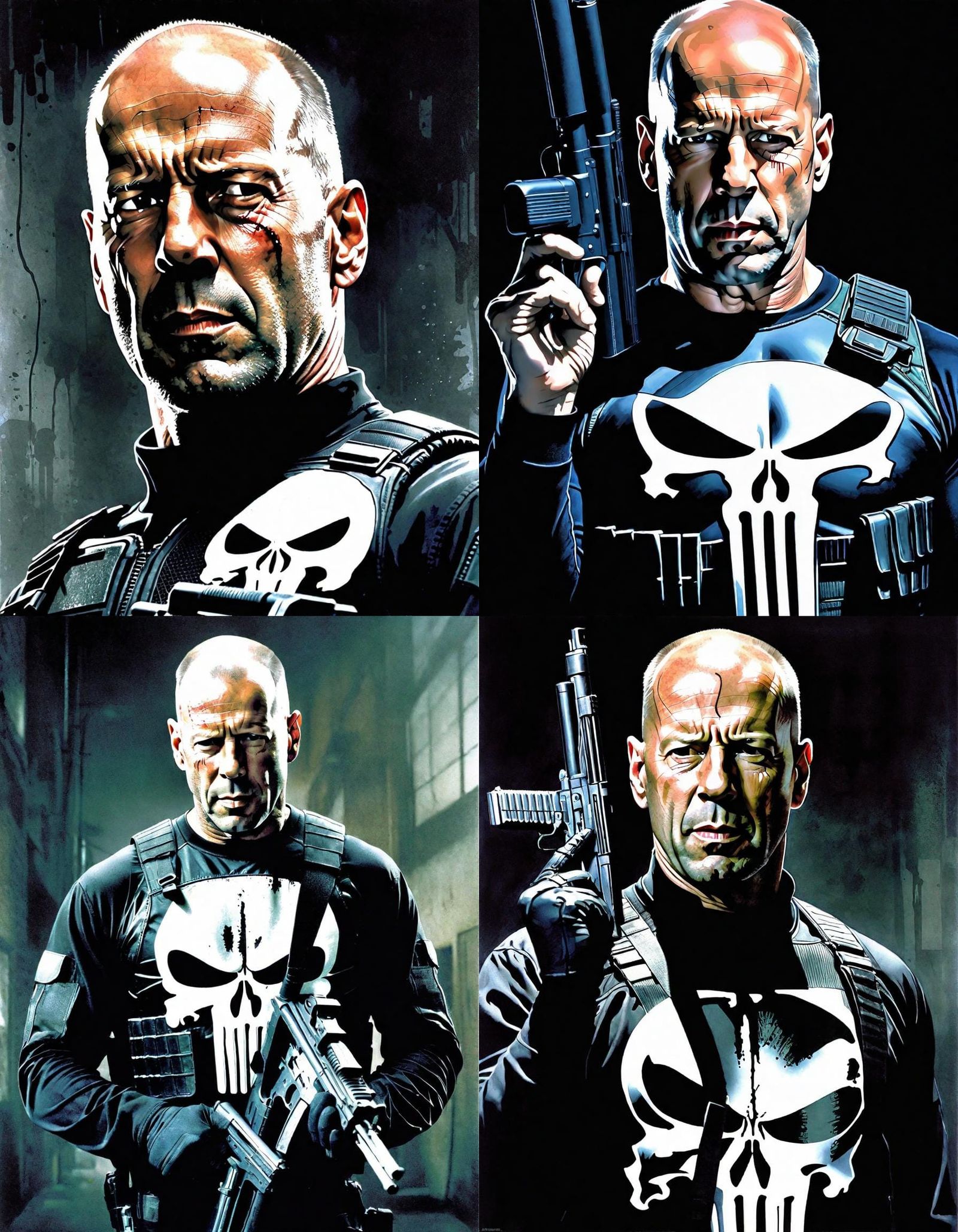 Bruce Willis as The Punisher. [movie poster. immaculate. aquarate ...