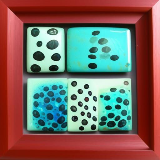 Painted small rocks black pearls pyriate turquoise beach gla...