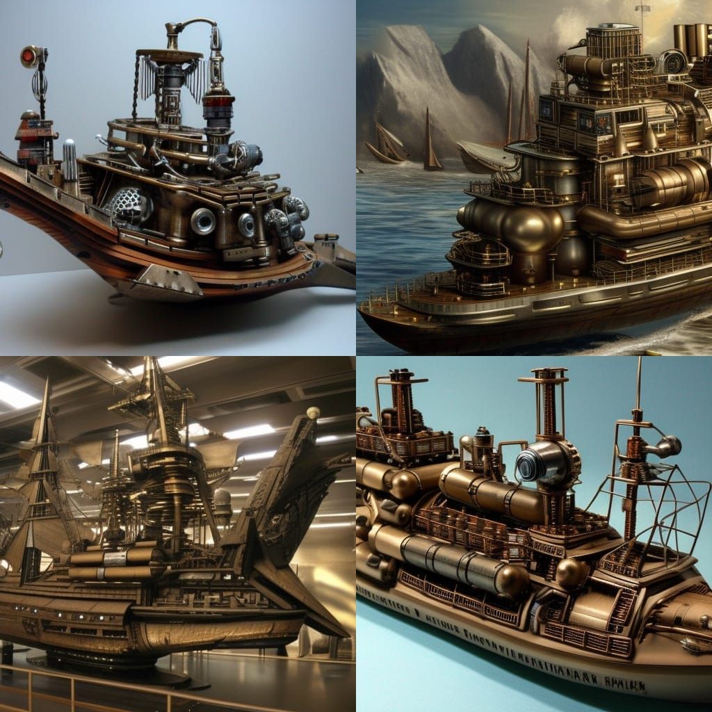 Battlestar Galactica as an ocean vessel AI Generated Artwork