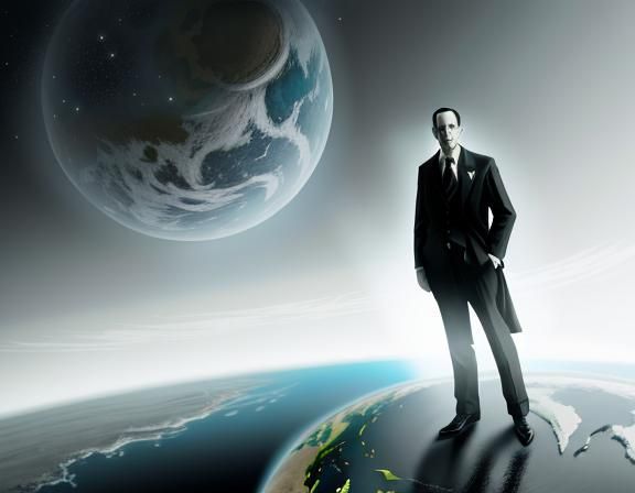 black and white photography. H. P. Lovecraft and The Flat Ea...