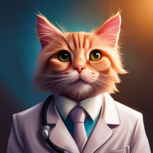 Cat as a doctor   by @Sushi 