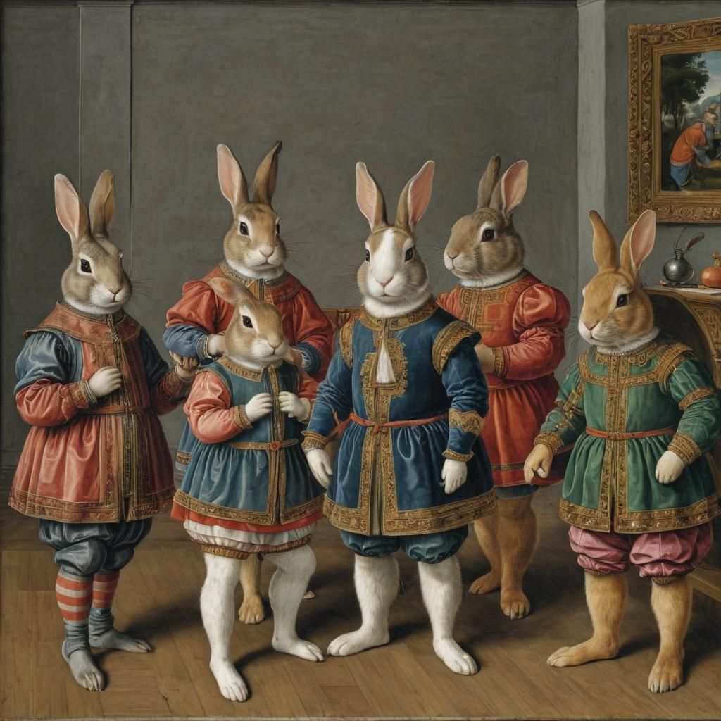 Italian Renaissance Bunnies by Domenico Ghirlandaio