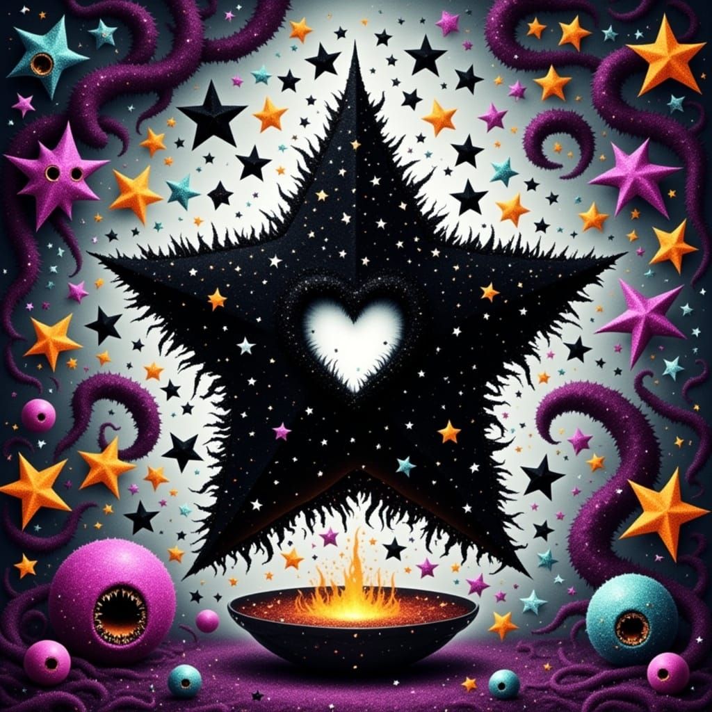 <lora:GLITTERGORE:1.0> Black star ⭐️ 