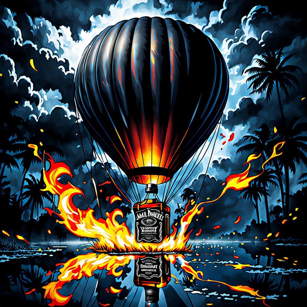 Airballoon labeled with  Jack Daniels