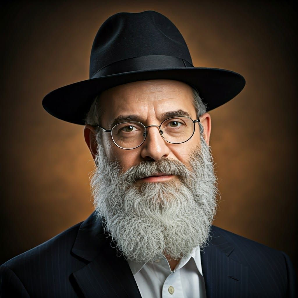 Haredi Father in Traditional Shabbat Attire, Exuding Warmth ...